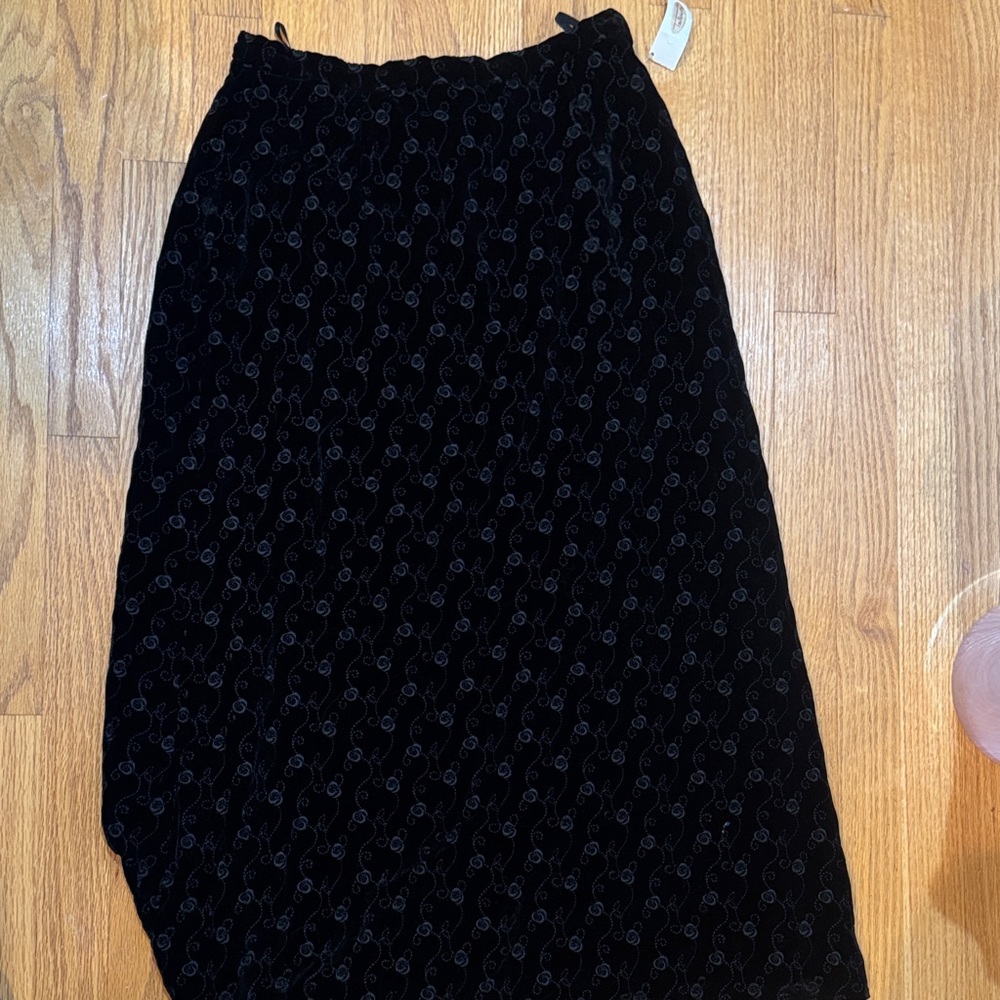 Vintage Talbots Black velvet  Maxi Skirt